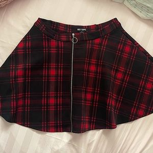 Black and Red Plaid Miniskirt